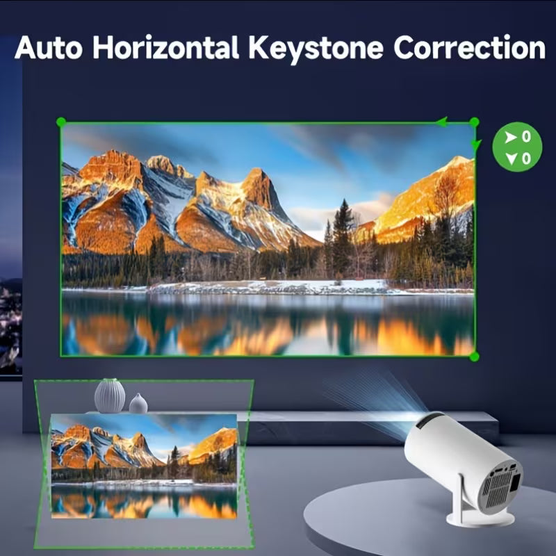 HY300 Auto  SuPortable Mini Projectorpports Local 1080P, Decodes 4K, Dual-Band WIFI6 5G Wireless