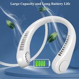 Portable Neck Fan Hands Free Bladeless Neck Fan, 360° Cooling Hanging Fan, 3 Wind Speed Personal Neck Fan
