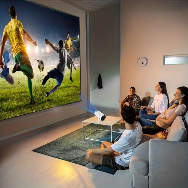 HY300 Auto  SuPortable Mini Projectorpports Local 1080P, Decodes 4K, Dual-Band WIFI6 5G Wireless